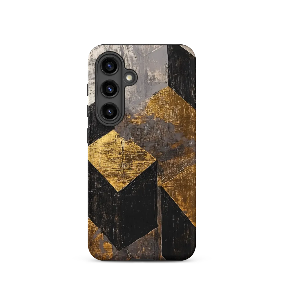 Geometric Harmony in Gold and Black | Phone Case |  S24 | Tough Case | Matte