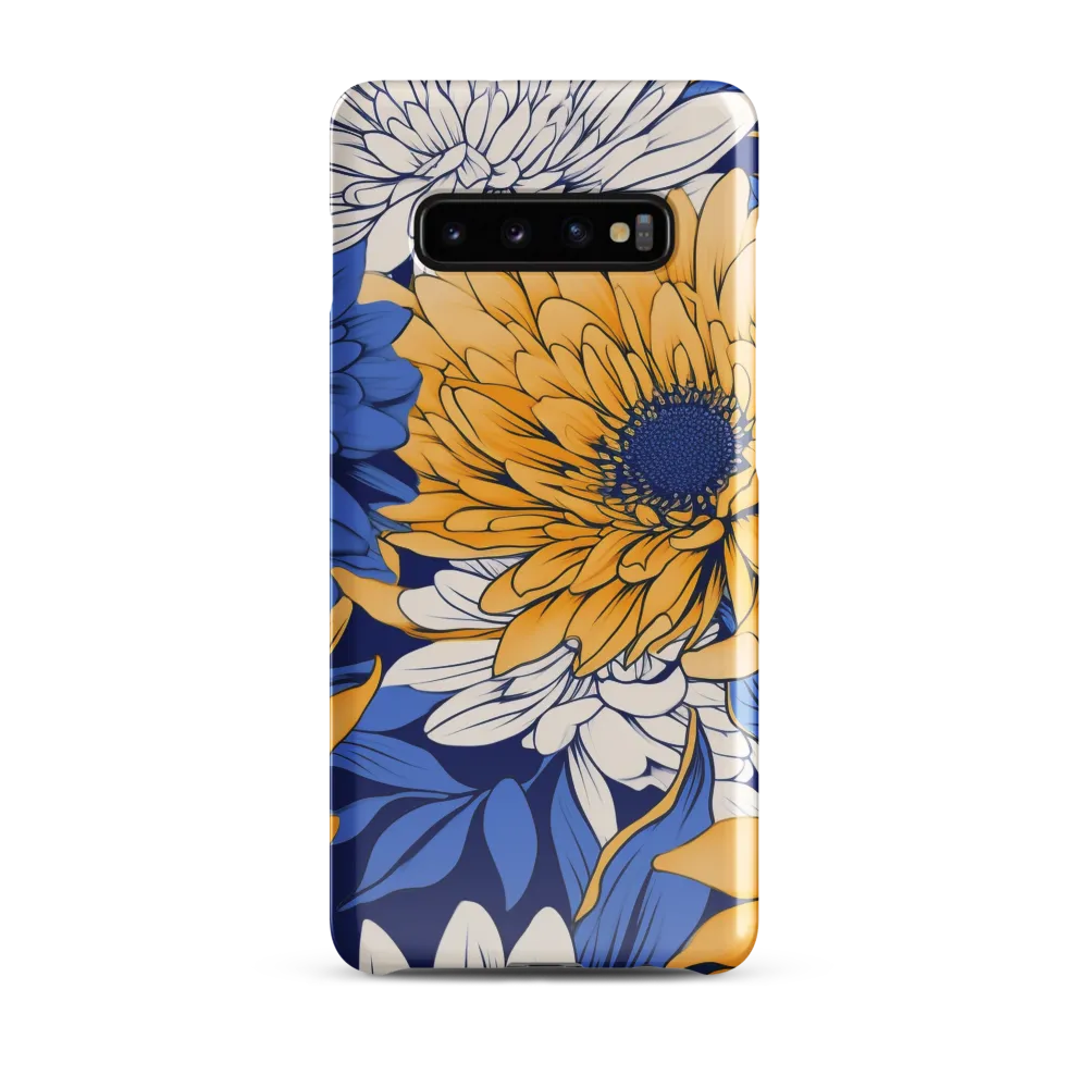 Floral Harmony in Blue and Yellow | Phone Case |  S10 Plus | Snap Case | Glossy