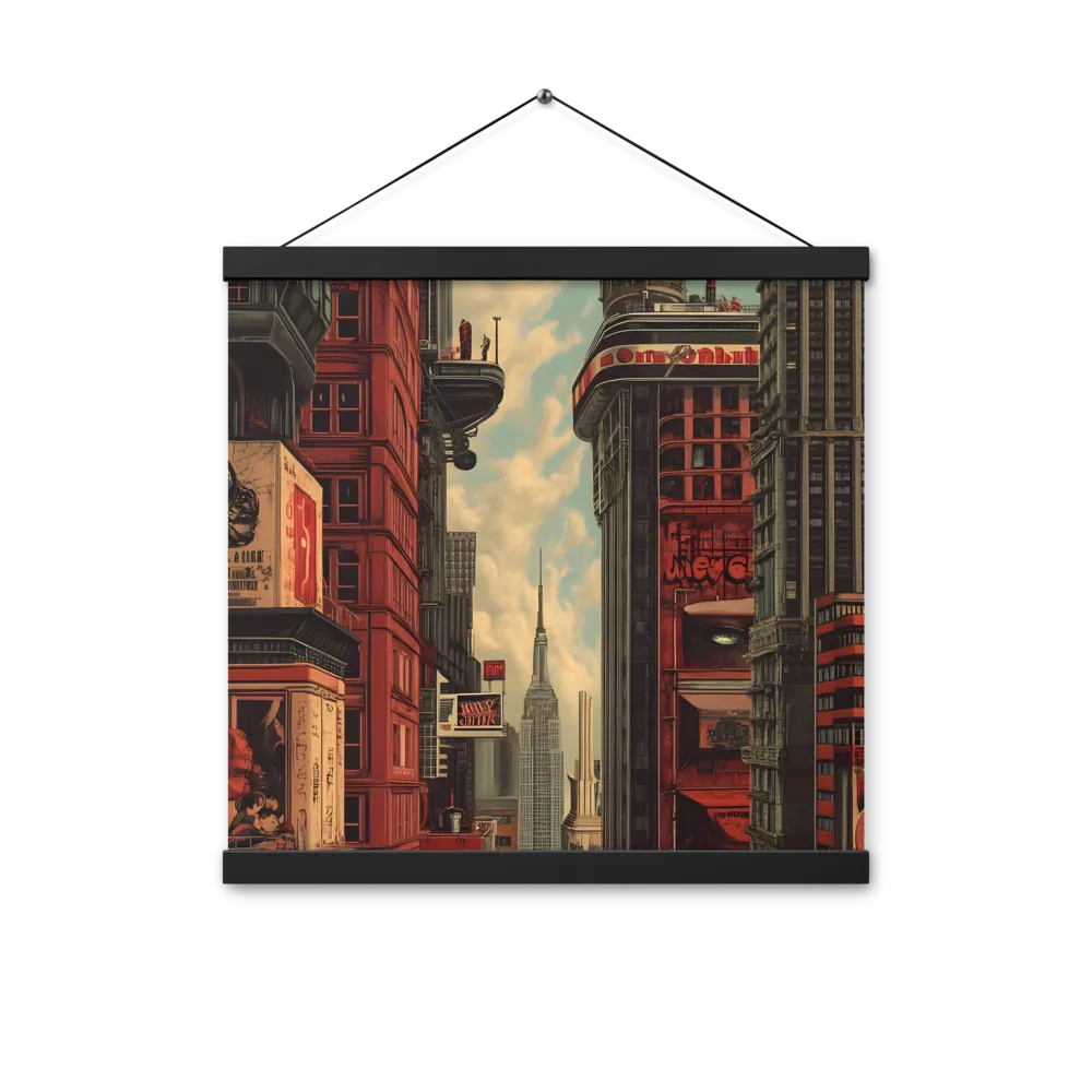 A Glimpse of Tomorrow: Urban Ambition | Poster With Black Wood Hanger | 16″×16″