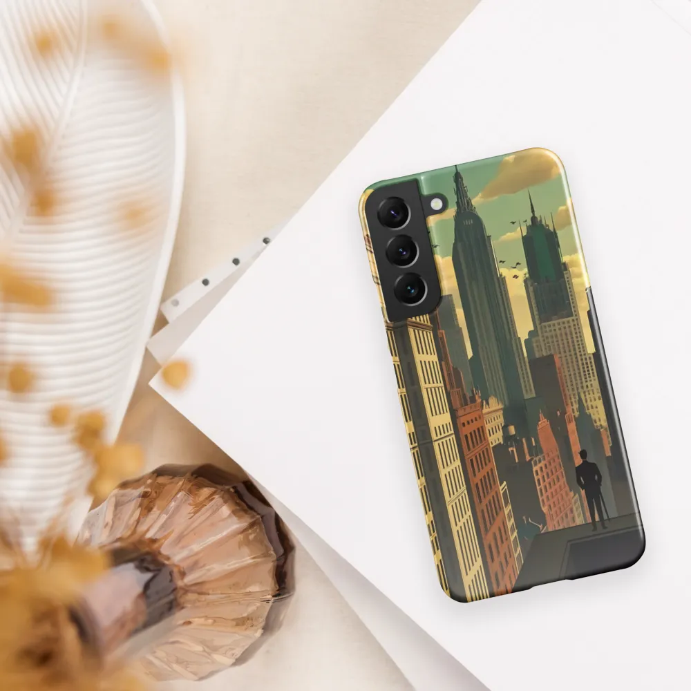Urban Dreams: A Silhouette in Art Deco Cityscape
