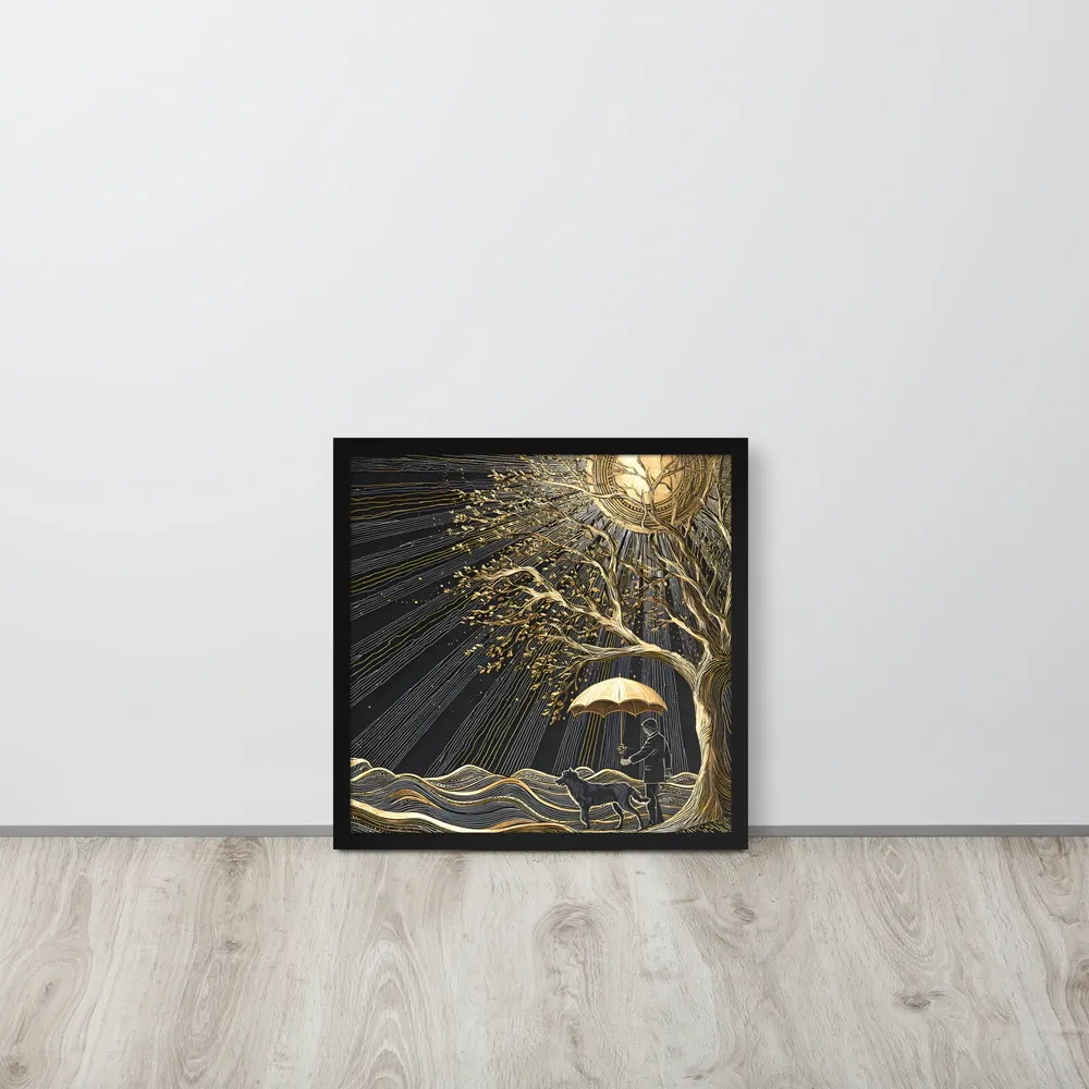 Under the Golden Sun 
 Poster with Black Frame | 18″x 18″