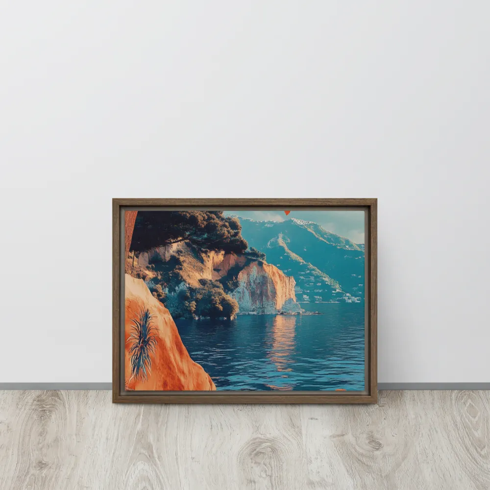 Elysian Waterscape | Canvas with Brown Frame | 12″×16″