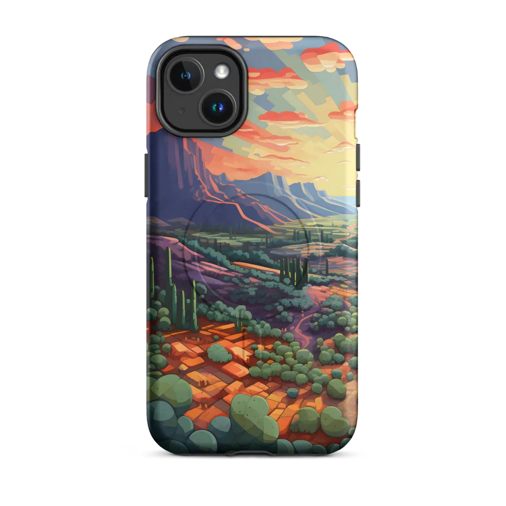 Desert Serenity at Dusk | Phone Case |  14 Plus | MagSafe® Tough Case | Matte