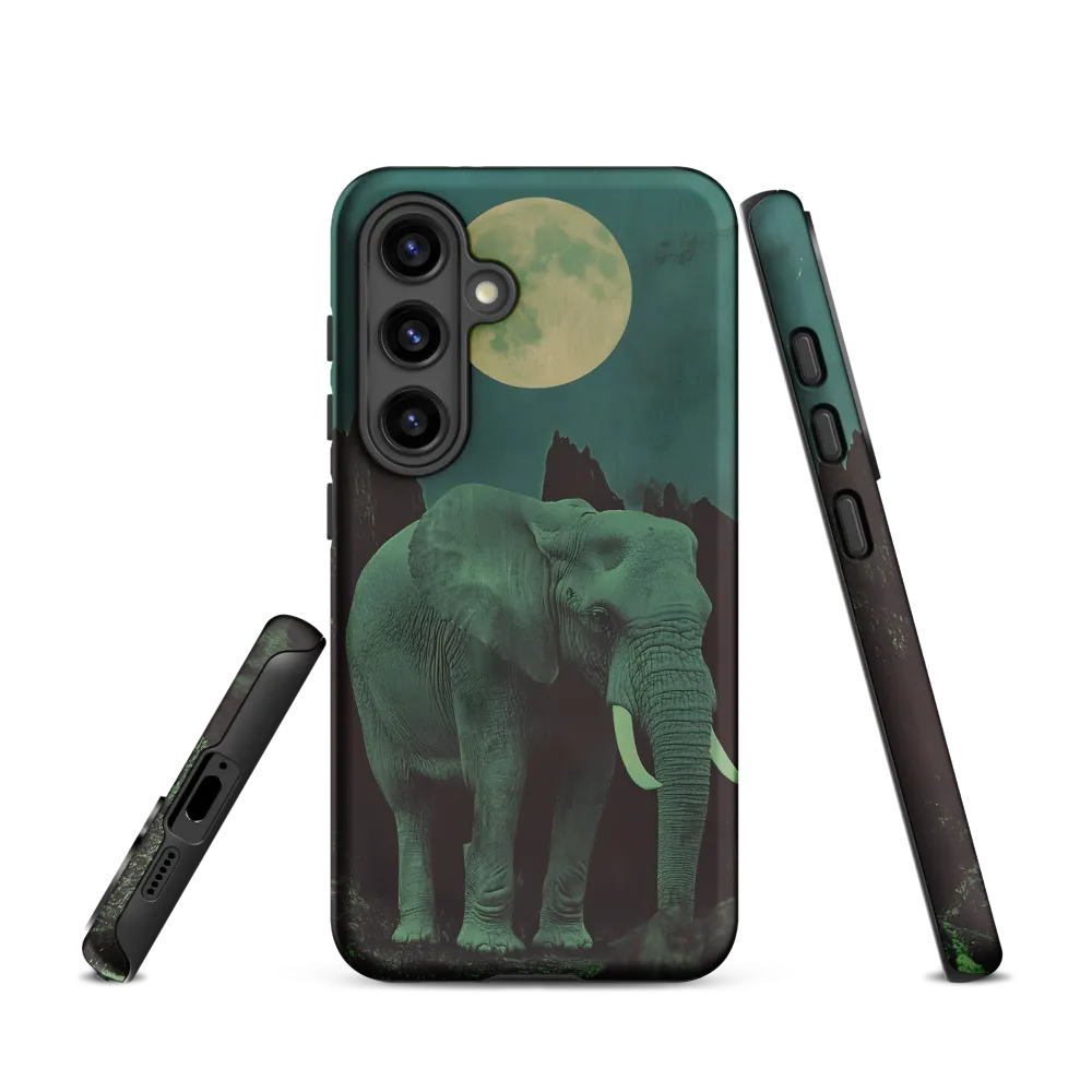 Ethereal Presence: Elephant Under a Full Moon