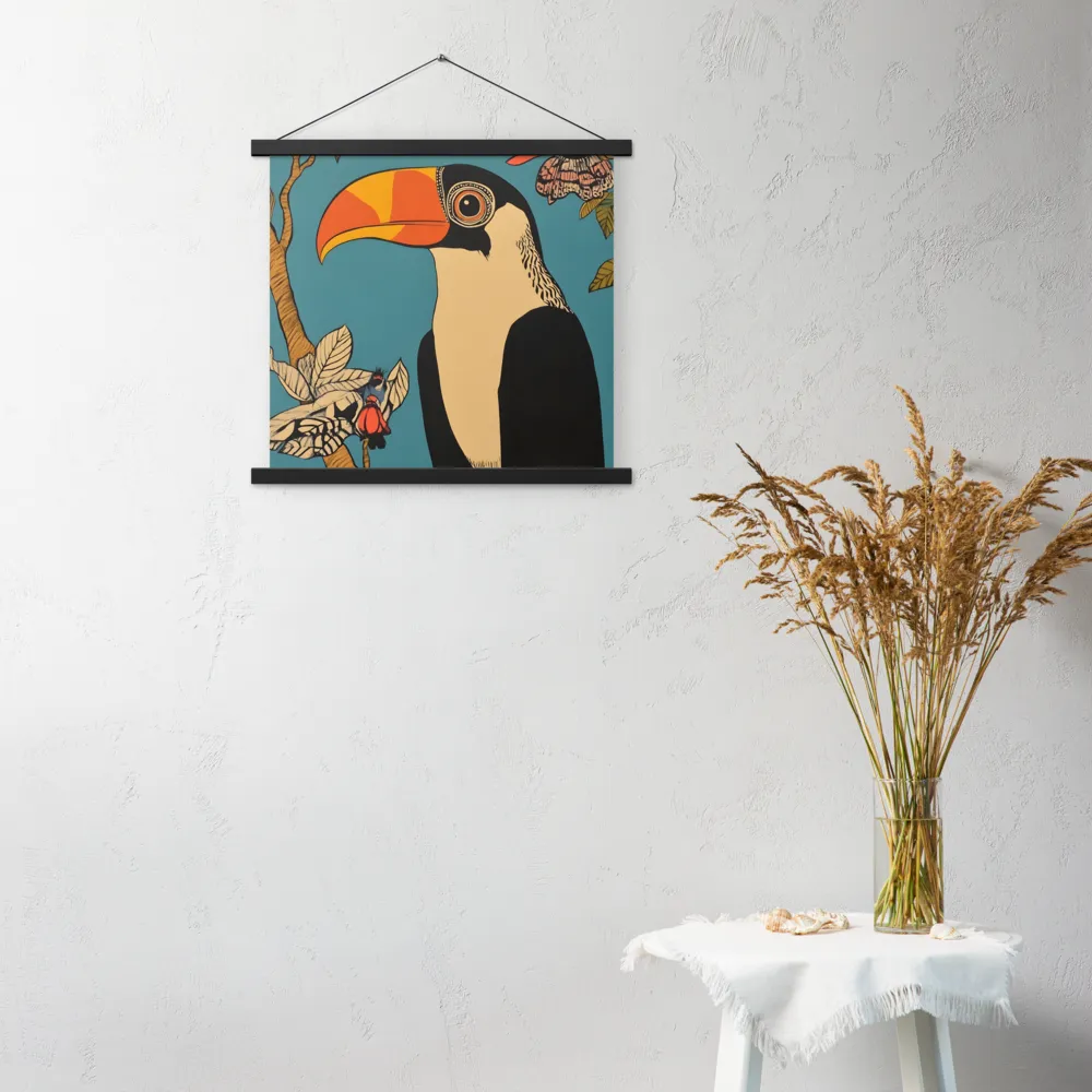Tropical Majesty: The Toucan at Rest | Poster With Black Wood Hanger | 18″×18″