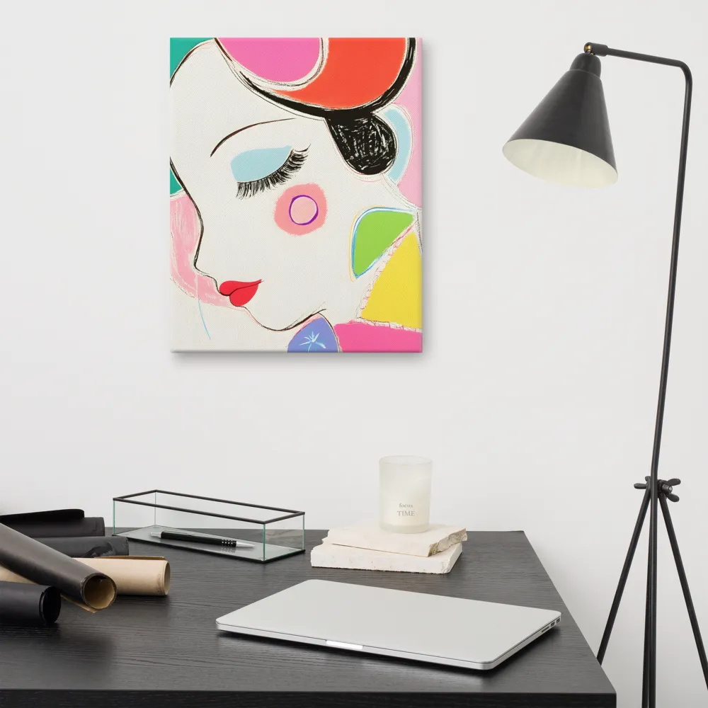 Whimsical Portrait in Colorful Abstraction | Canvas | 16″×20″