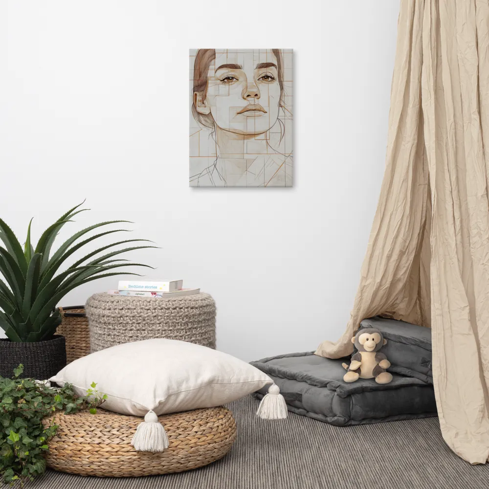 Geometric Serenity: A Minimalist Portrait