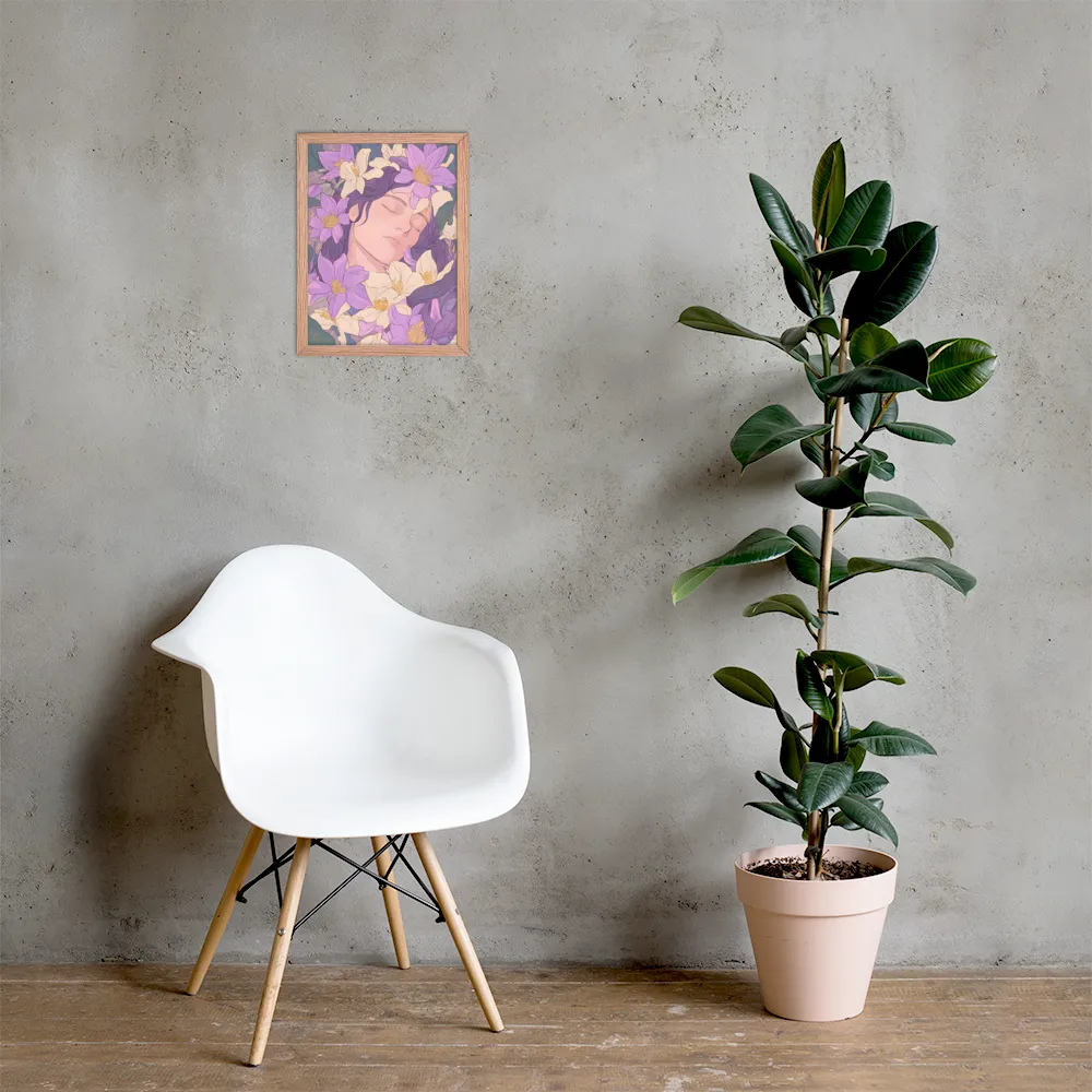 Harmony in Bloom | Poster with Red oak Frame | 12″×16″