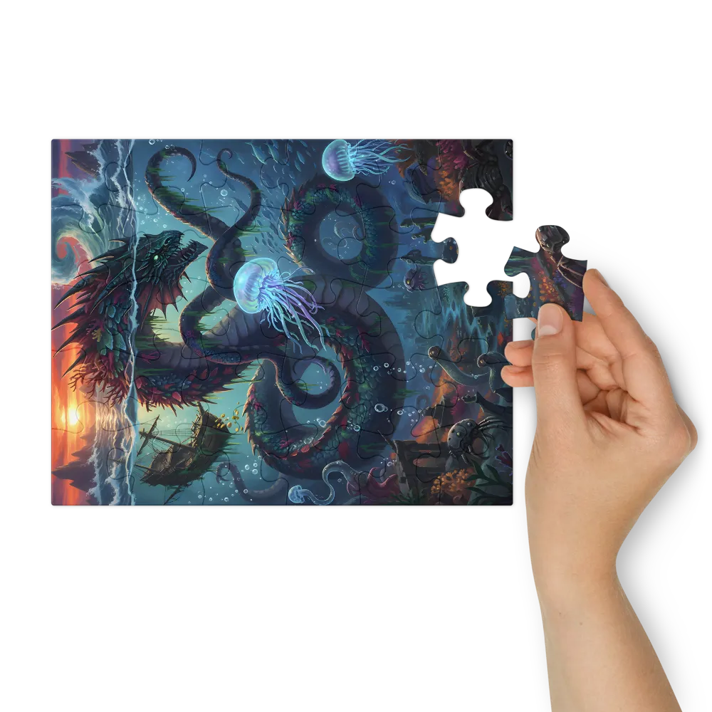 Leviathan Beneath the Waves 
 Jigsaw Puzzle in Tin Box