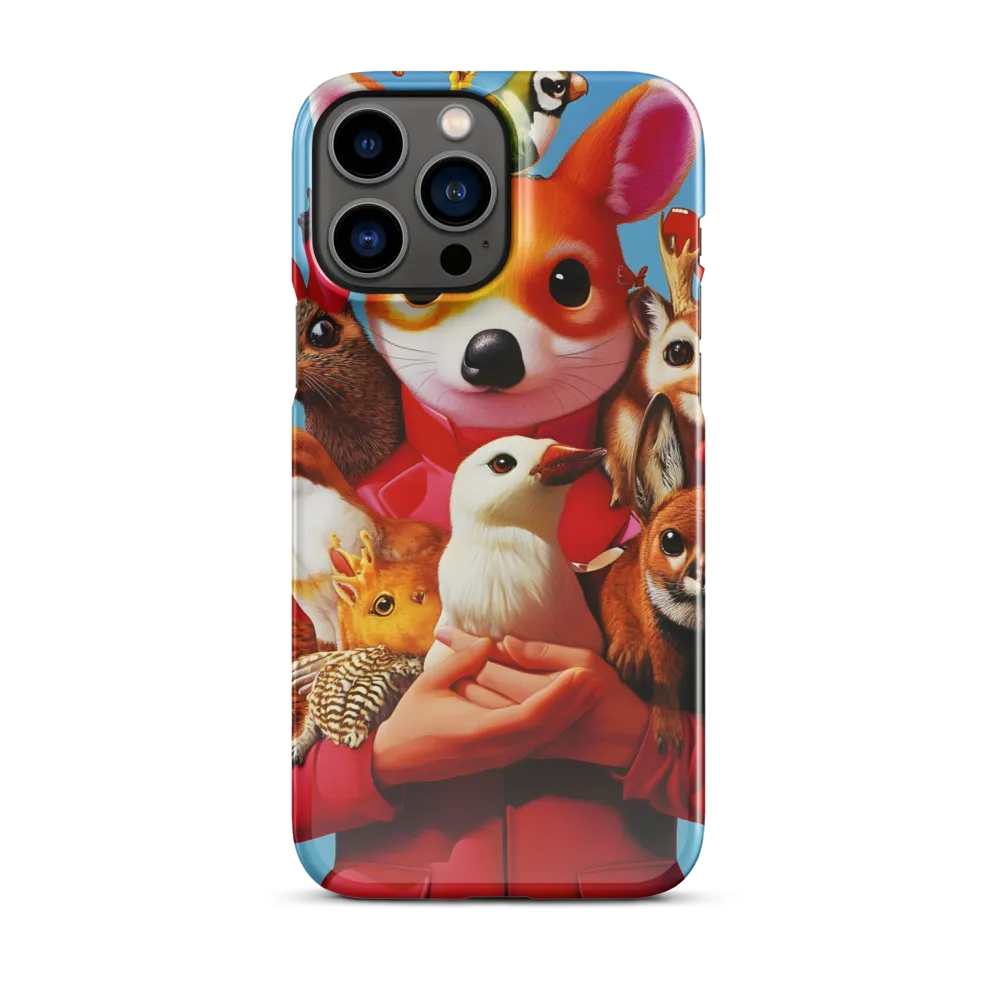 Harmony in Whimsy: A Modern Animal Ensemble | Phone Case |  13 Pro Max | Snap Case | Glossy