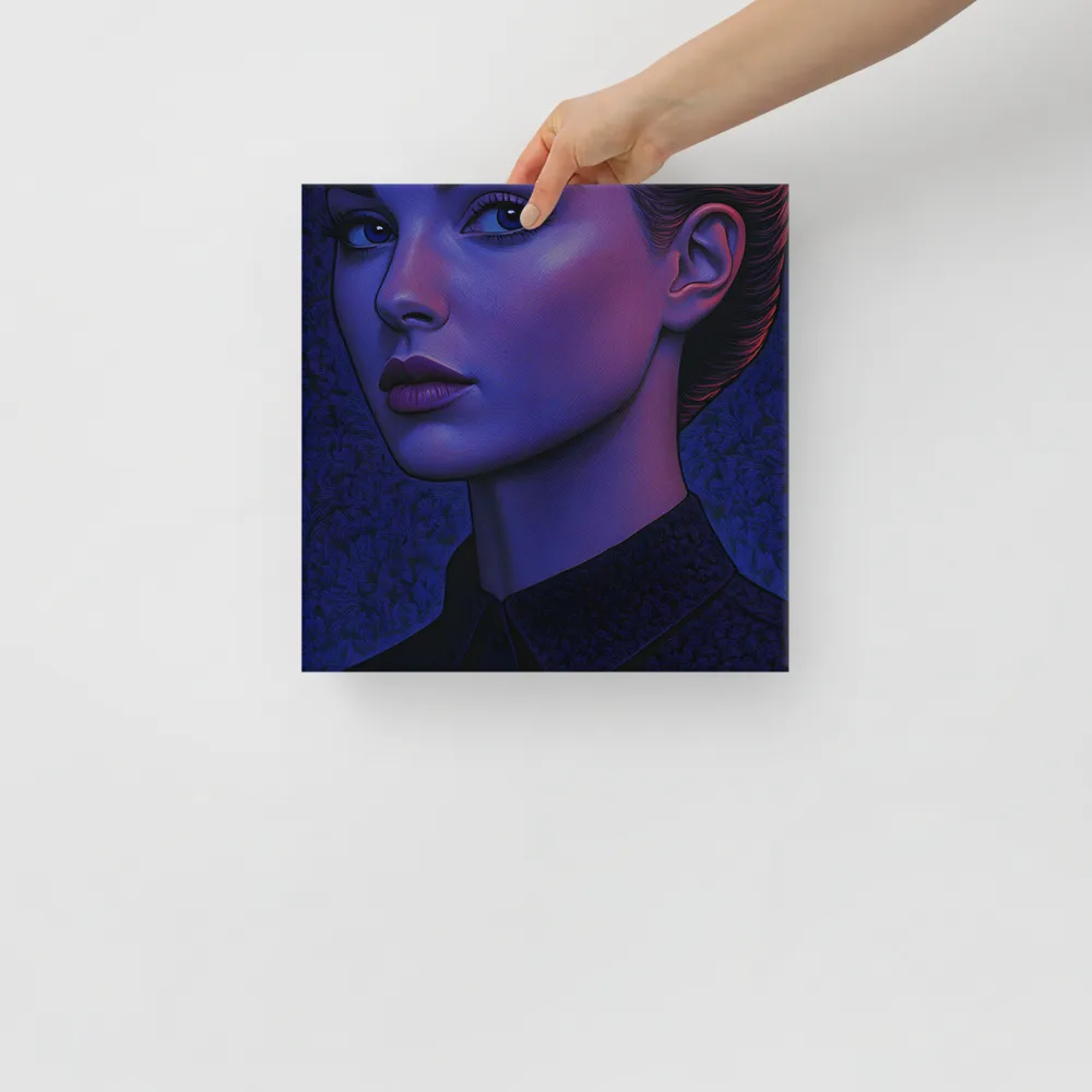 Ethereal Portrait in Blue and Red | Canvas | 12″×12″