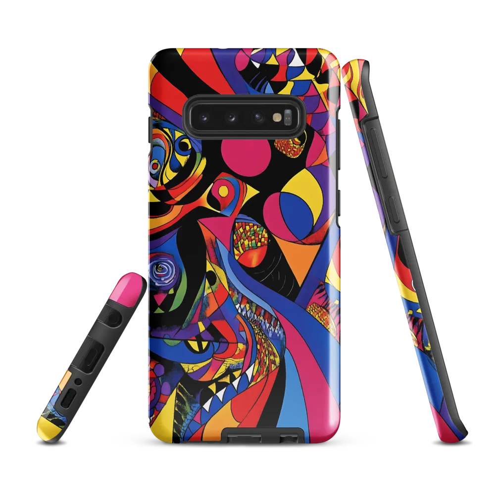 Vibrant Echoes of Geometry | Phone Case |  S10 Plus | Tough Case | Glossy