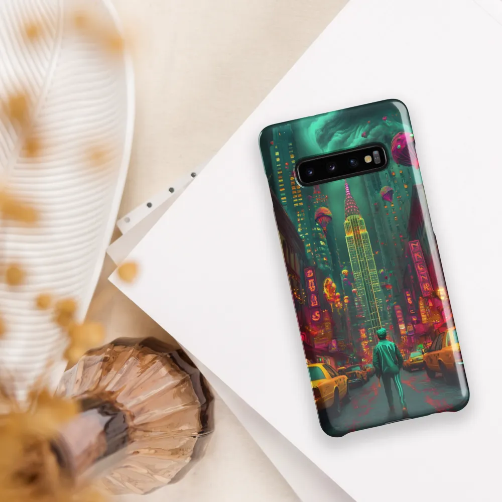 Neon Dreams: A Surreal Urban Journey | Phone Case |  S10 Plus | Snap Case | Glossy