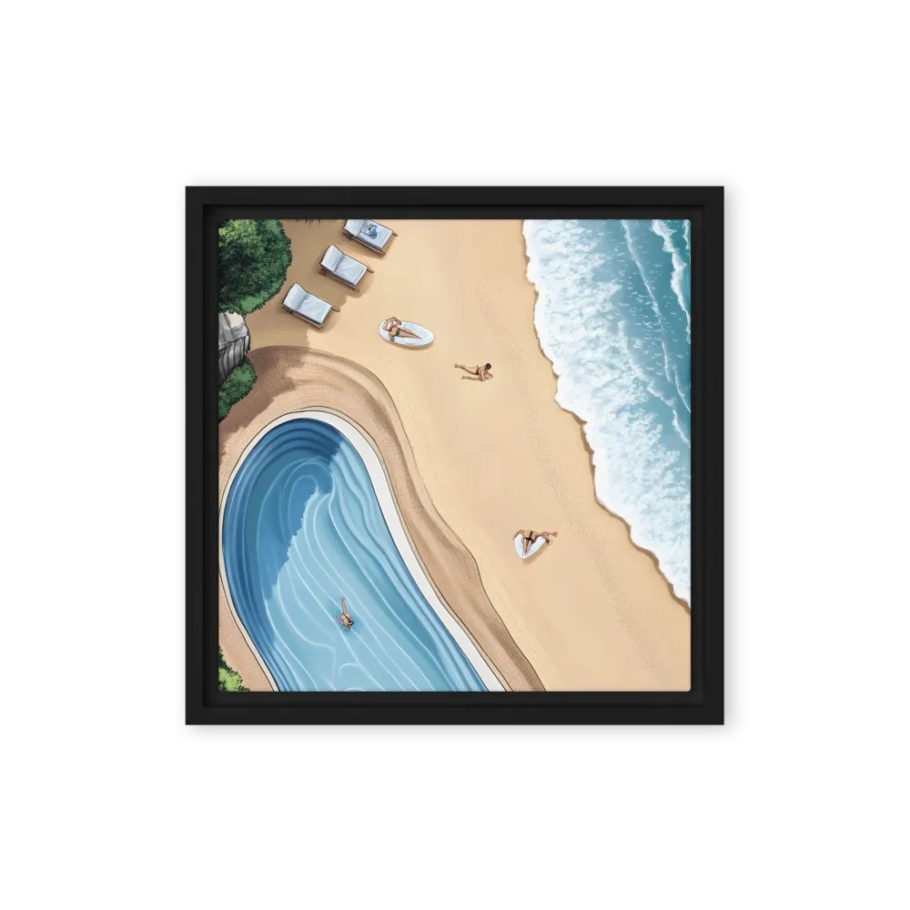 Serenity by the Shore | Canvas with Black Frame | 12″×12″