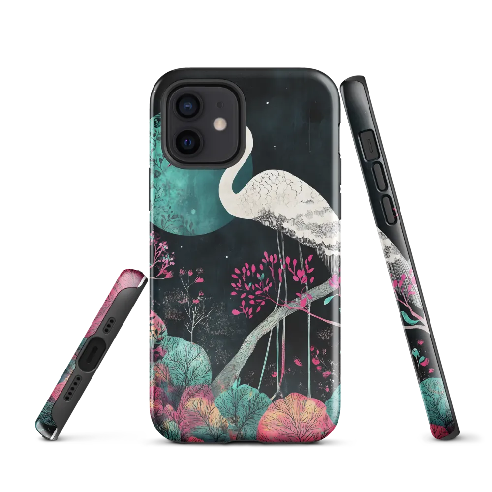 Ethereal Presence: Heron in a Floral Dreamscape