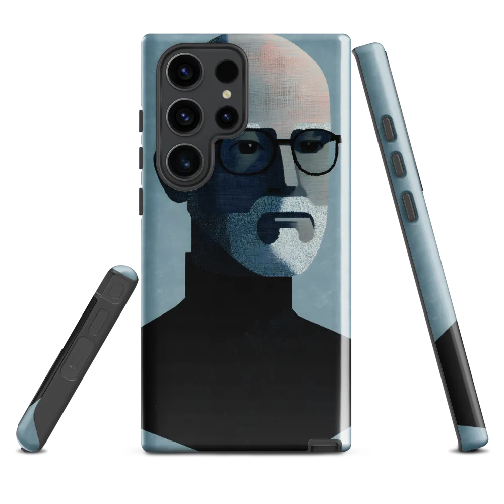 Minimalist Portrait of a Modern Man | Phone Case |  S23 Ultra | Tough Case | Glossy