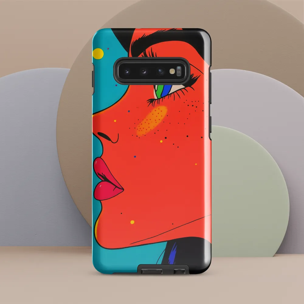 Vibrant Feminine Profile in Pop Art | Phone Case |  S10 Plus | Tough Case | Glossy