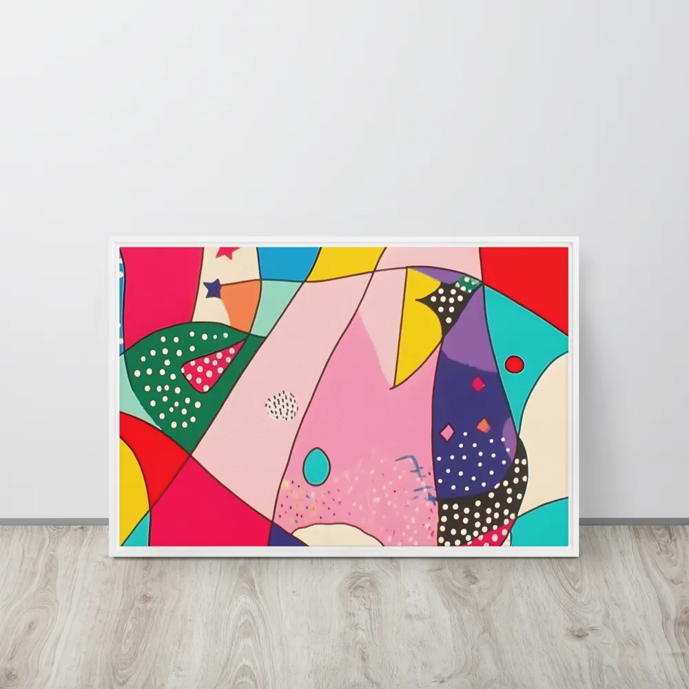 Playful Geometry in Color | Canvas with White Frame | 20″×30″