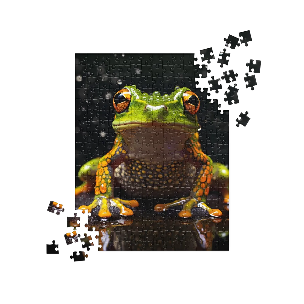 Emerald Elegance: The Frog in Focus | Jigsaw Puzzle | 252/520 pieces