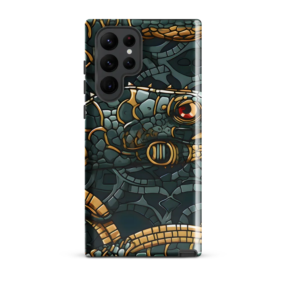 Reptilian Elegance: A Digital Art Nouveau Tapestry