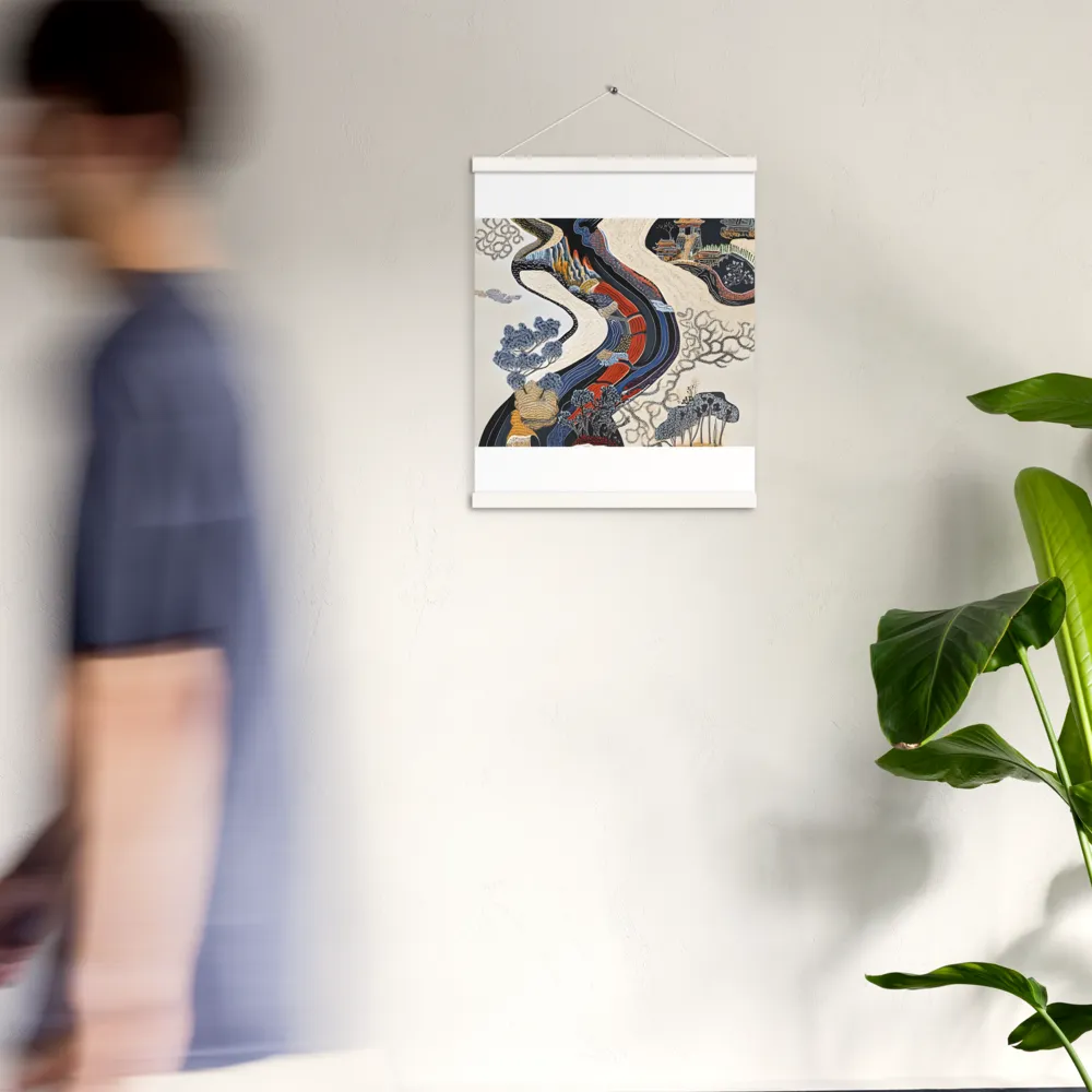 Flow of Tranquility | Poster With White Wood Hanger | 16″×20″