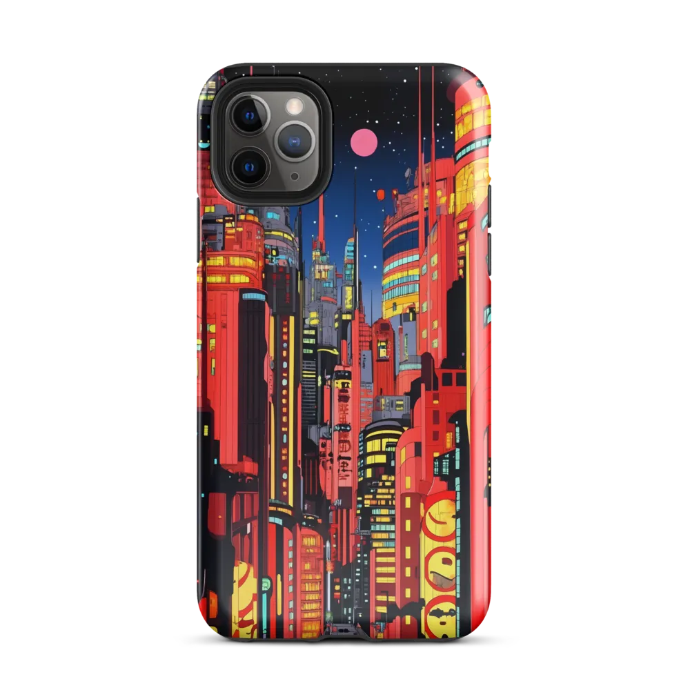 Neon Dreams: A Cyberpunk Cityscape | Phone Case |  11 Pro Max | Tough Case | Glossy