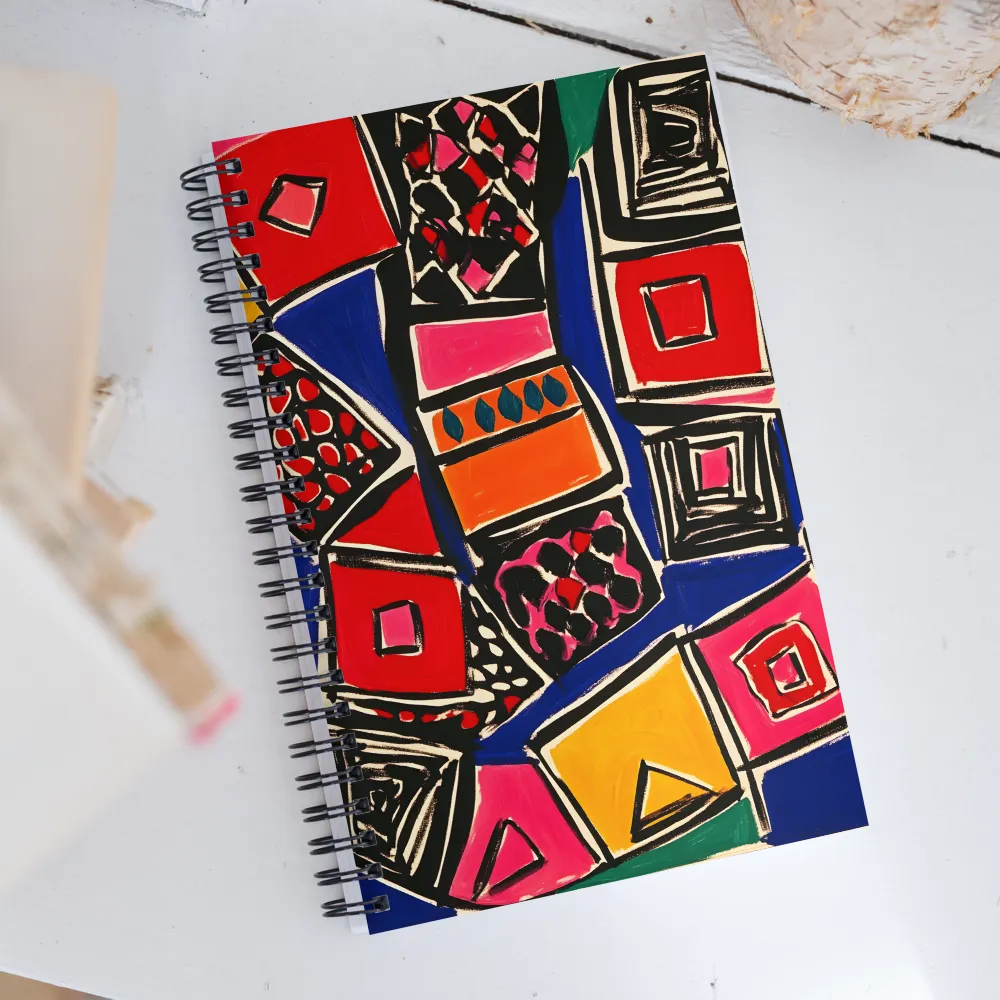 Dynamic Geometric Harmony | Spiral Notebook