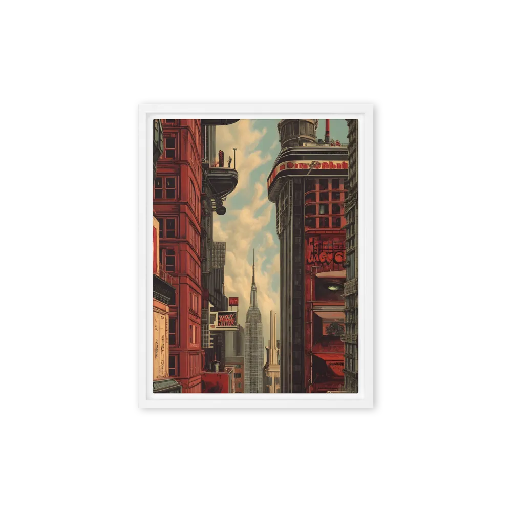 A Glimpse of Tomorrow: Urban Ambition | Canvas with White Frame | 9″×12″