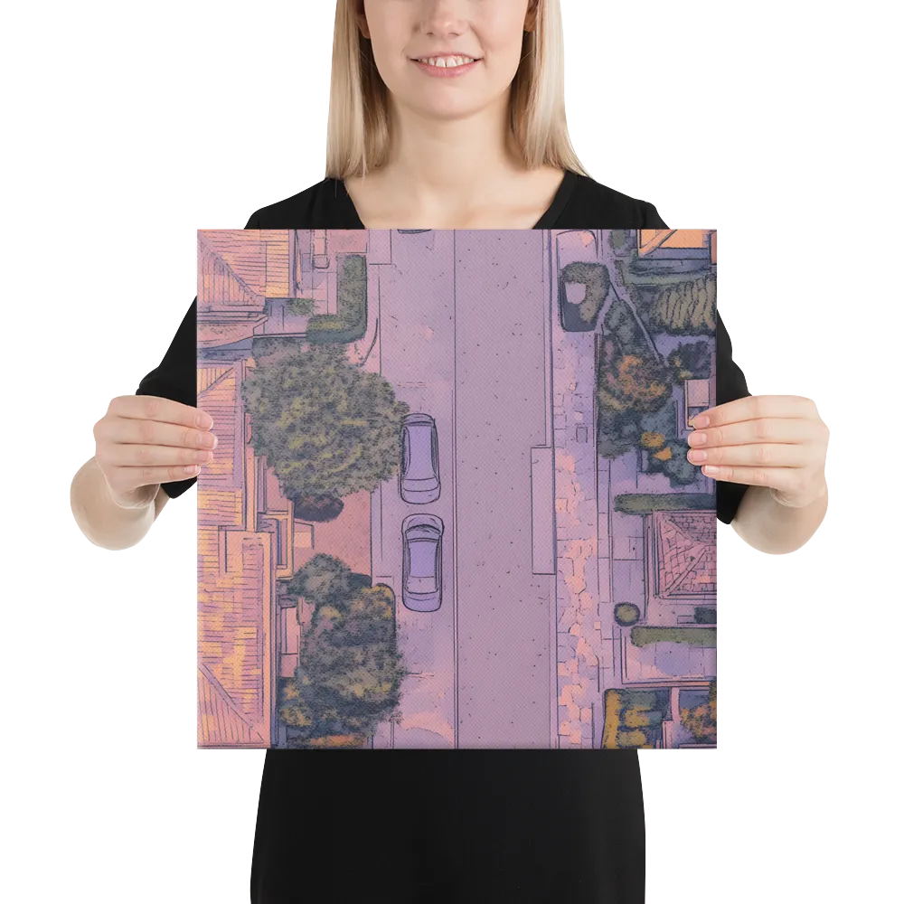 Aerial Serenity: Suburban Oasis | Canvas | 16″×16″