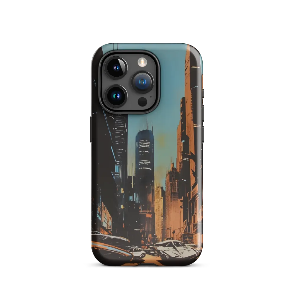 Futuristic Cityscape in Blue and Orange