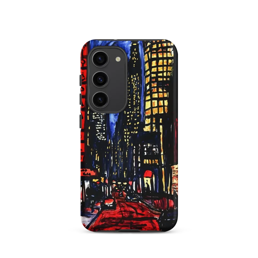 Urban Nightscape: A Journey Through Neon Lights | Phone Case |  S23 | Tough Case | Matte