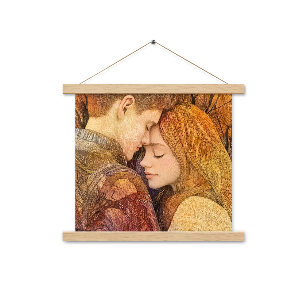 Embrace of Autumn | Poster With Oak Wood Hanger | 14″×14″