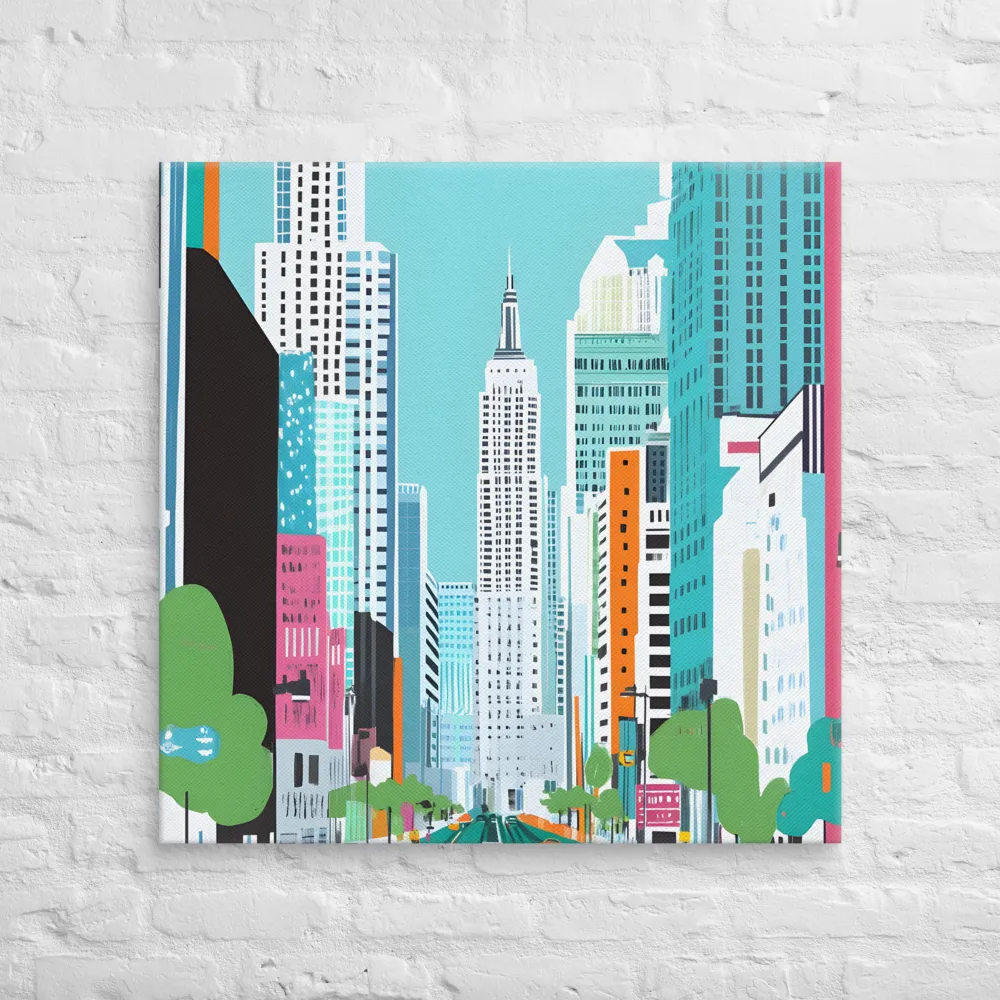 Urban Symphony: A Modern Cityscape | Canvas | 32″×32″