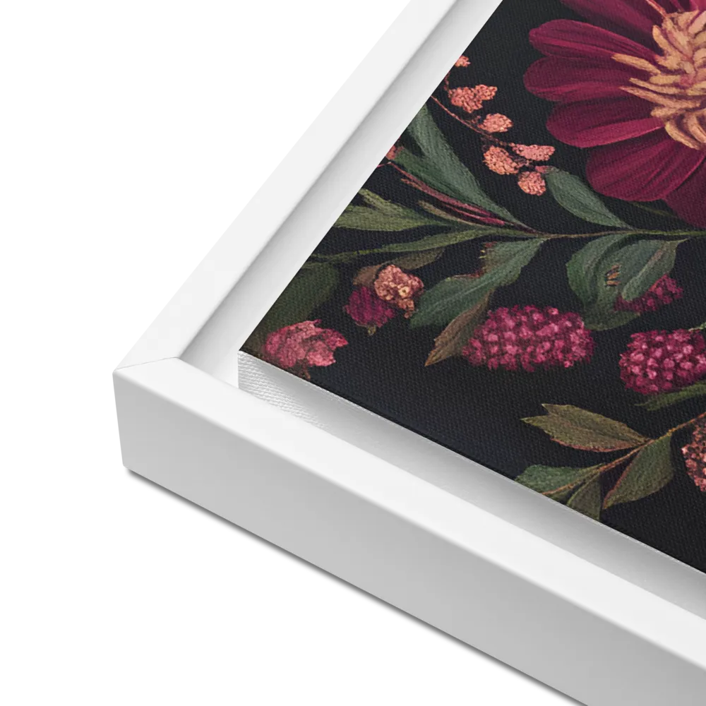 Botanical Elegance | Canvas with White Frame | 18″×24″
