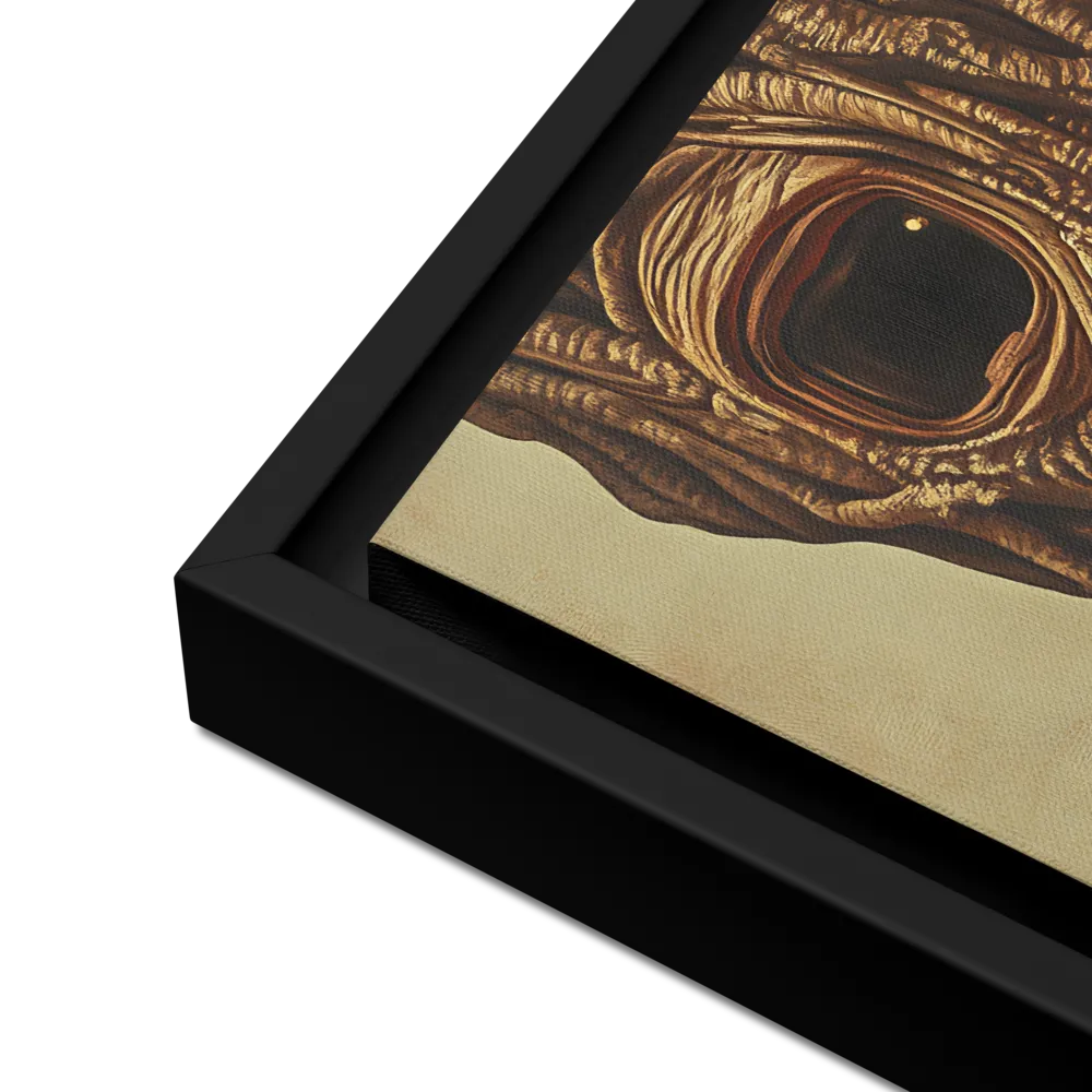 The Mask of Roots | Canvas with Black Frame | 16″×16″