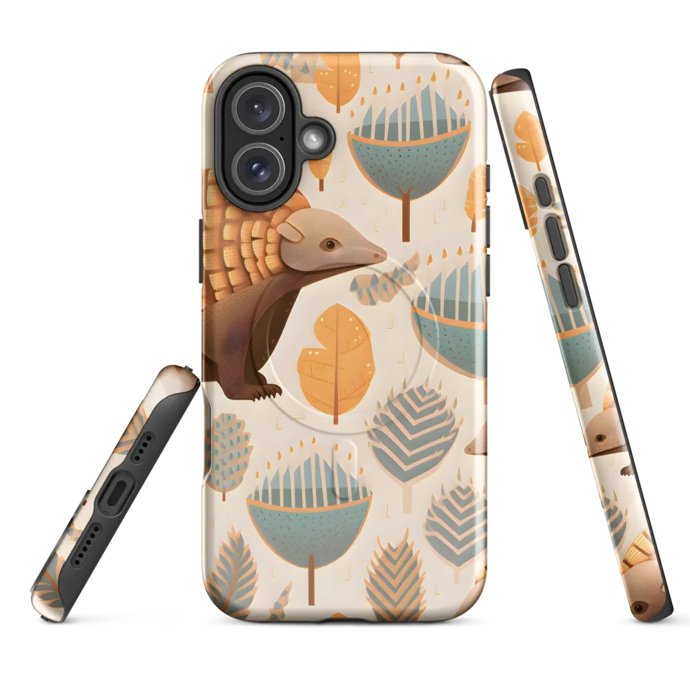 Pangolins in a Whimsical Habitat | Phone Case |  16 Plus | MagSafe® Tough Case | Glossy