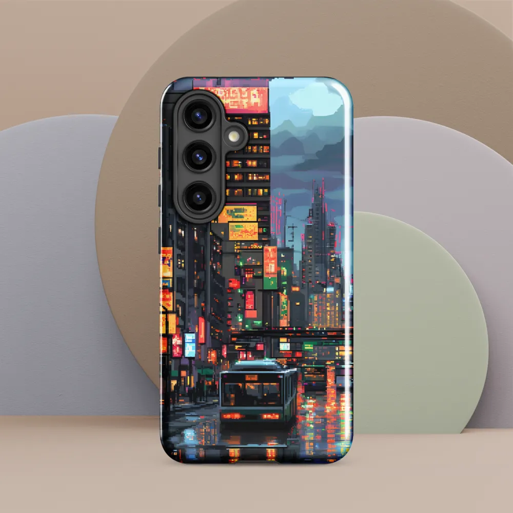 Neon Dreams: A Pixelated Urban Night