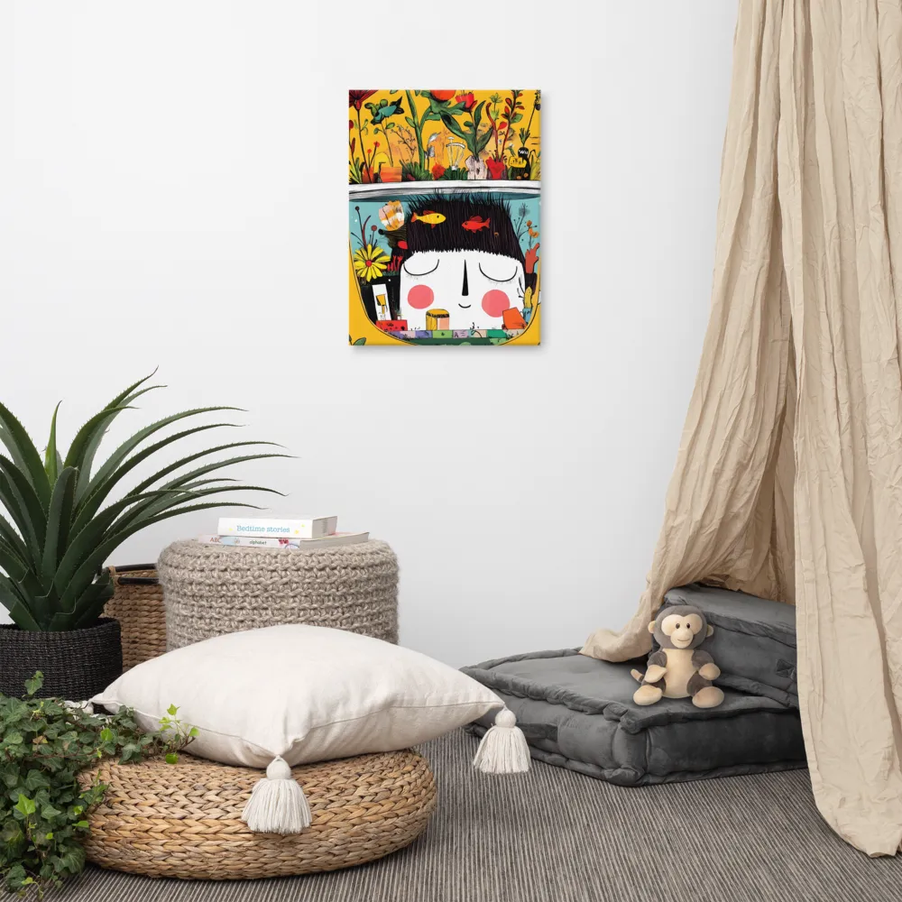 Whimsical Garden Head | Canvas | 18″×24″