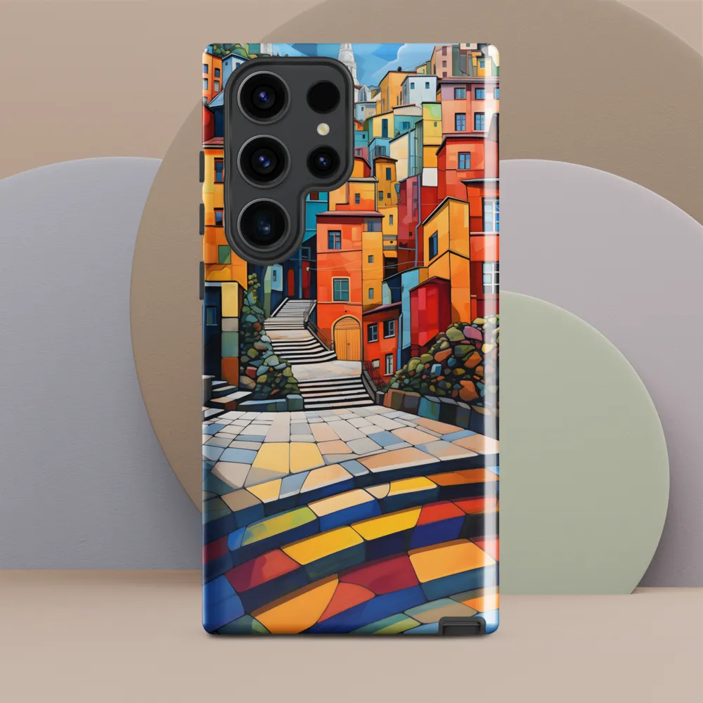 Vibrant Village: A Cubist Journey