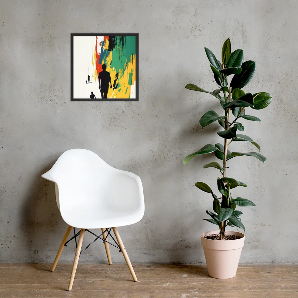 Journey of Silhouettes | Poster with Black Frame | 18″×18″