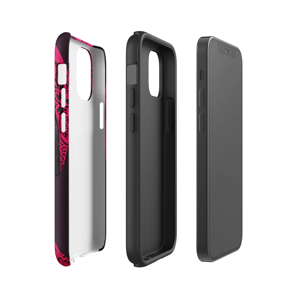 Neon Adornments: A Portrait of Cultural Expression | Phone Case |  12 mini | Tough Case | Glossy