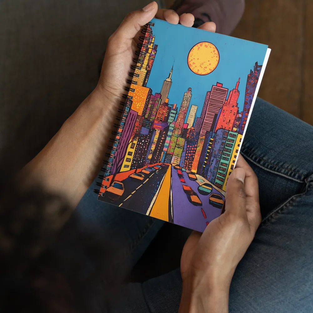 Urban Vibrance: A Pop Art Cityscape | Spiral Notebook