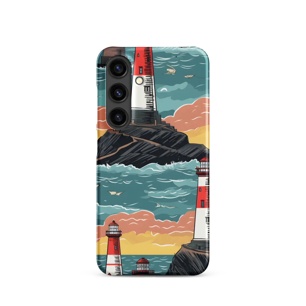 Lighthouses in a Whimsical Ocean | Phone Case |  S24 | Snap Case | Matte