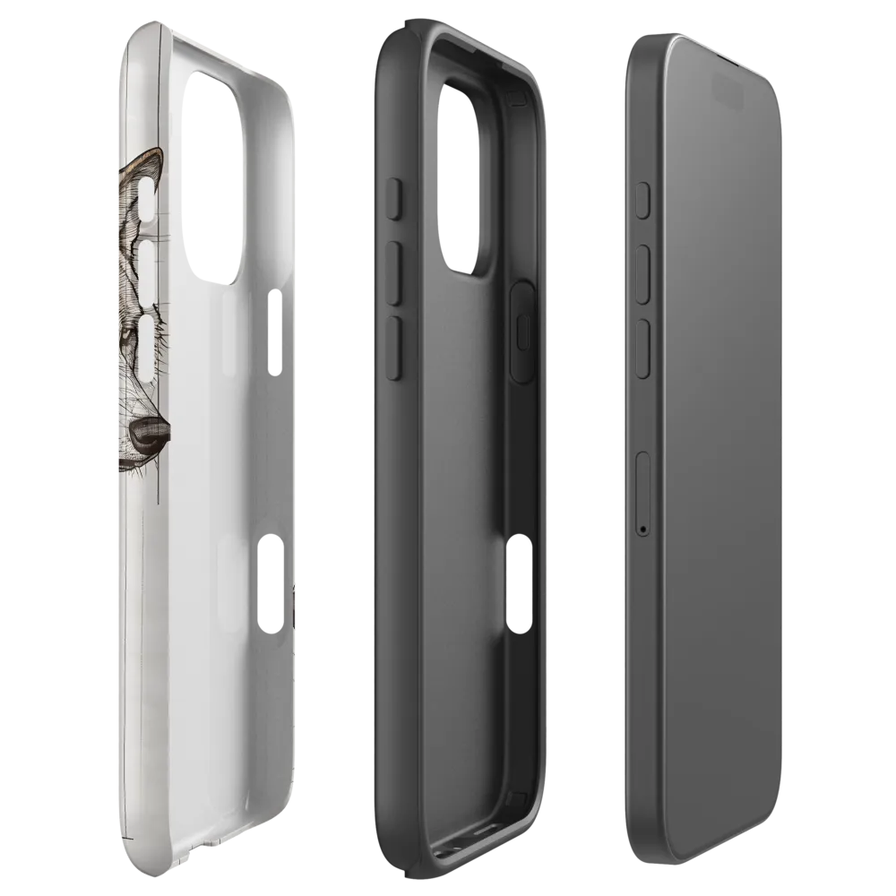 Geometric Harmony: The Essence of Wolves | Phone Case |  16 Pro Max | Tough Case | Matte