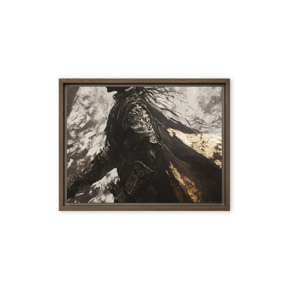 The Silhouette of Valor | Canvas with Brown Frame | 12″×16″