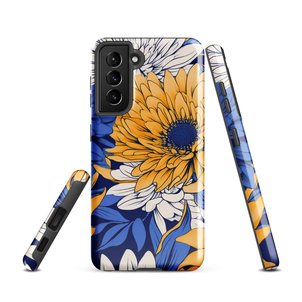 Floral Harmony in Blue and Yellow