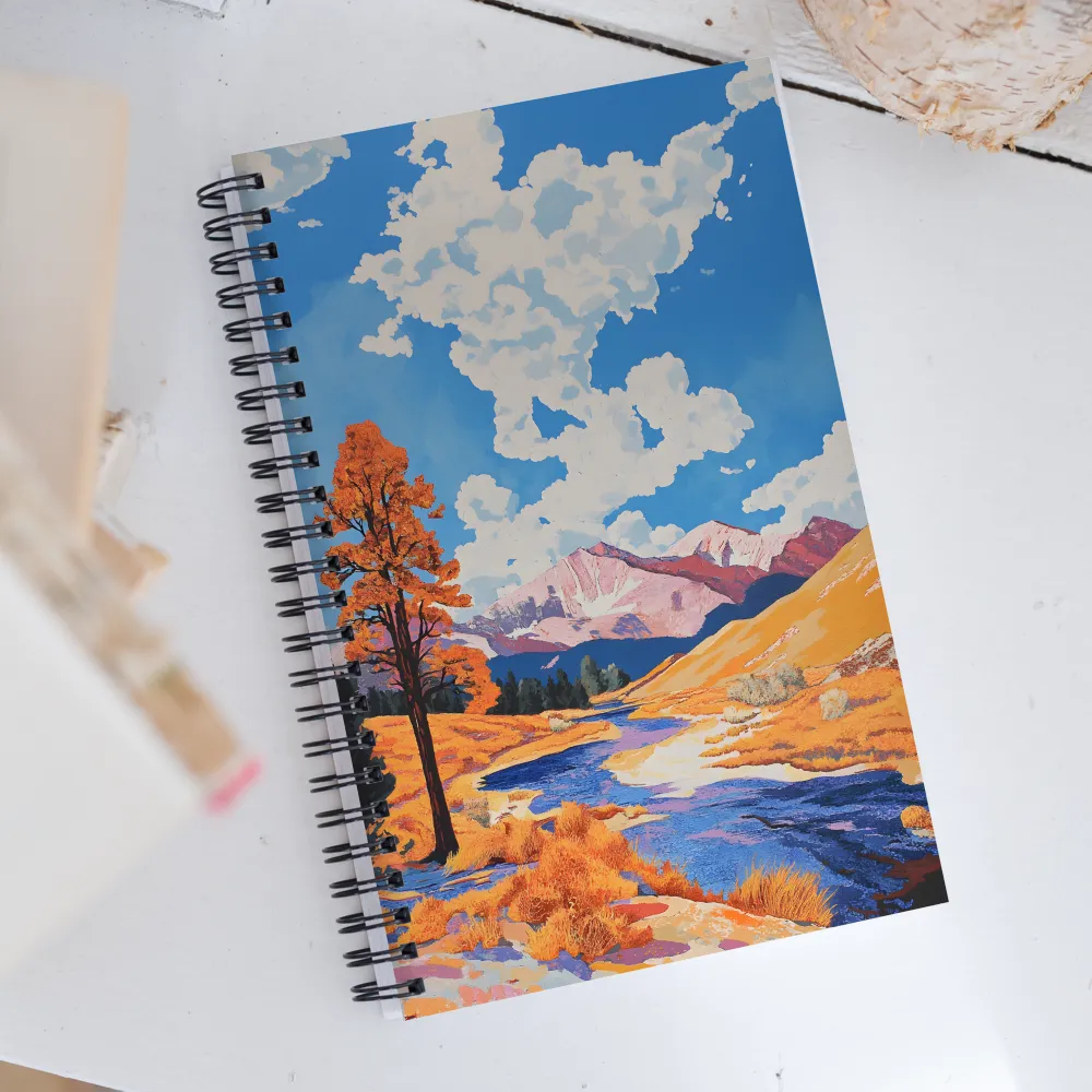 Autumn Serenity: A Vibrant Landscape | Spiral Notebook