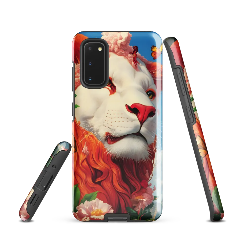 Majestic Lion Amidst Floral Splendor