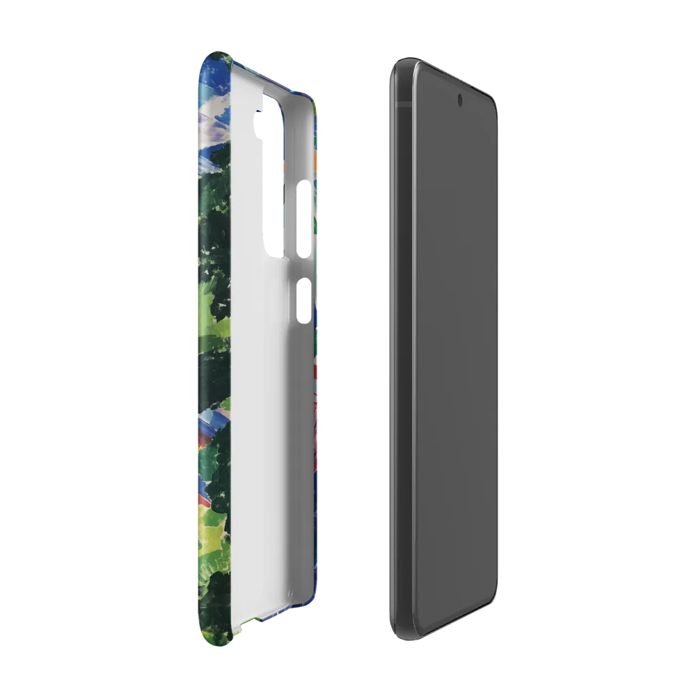 Elysium: A Soaring Figure Amidst Colorful Landscapes | Phone Case |  S21 FE | Snap Case | Matte