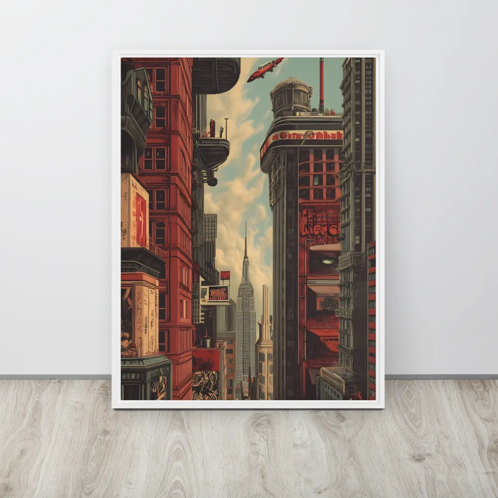A Glimpse of Tomorrow: Urban Ambition | Canvas with White Frame | 24″×32″